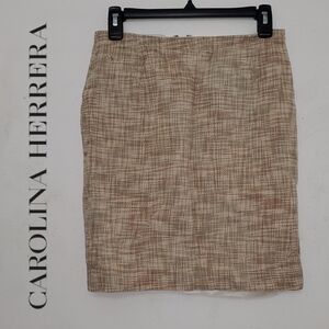 CAROLINA HERRERA New York tweed pencil skirt size 6